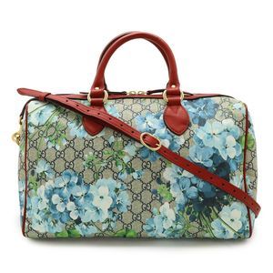 Gucci GG Blooms Boston Bag Handbag 2WAY Shoulder Bag Flower Floral Pattern PVC